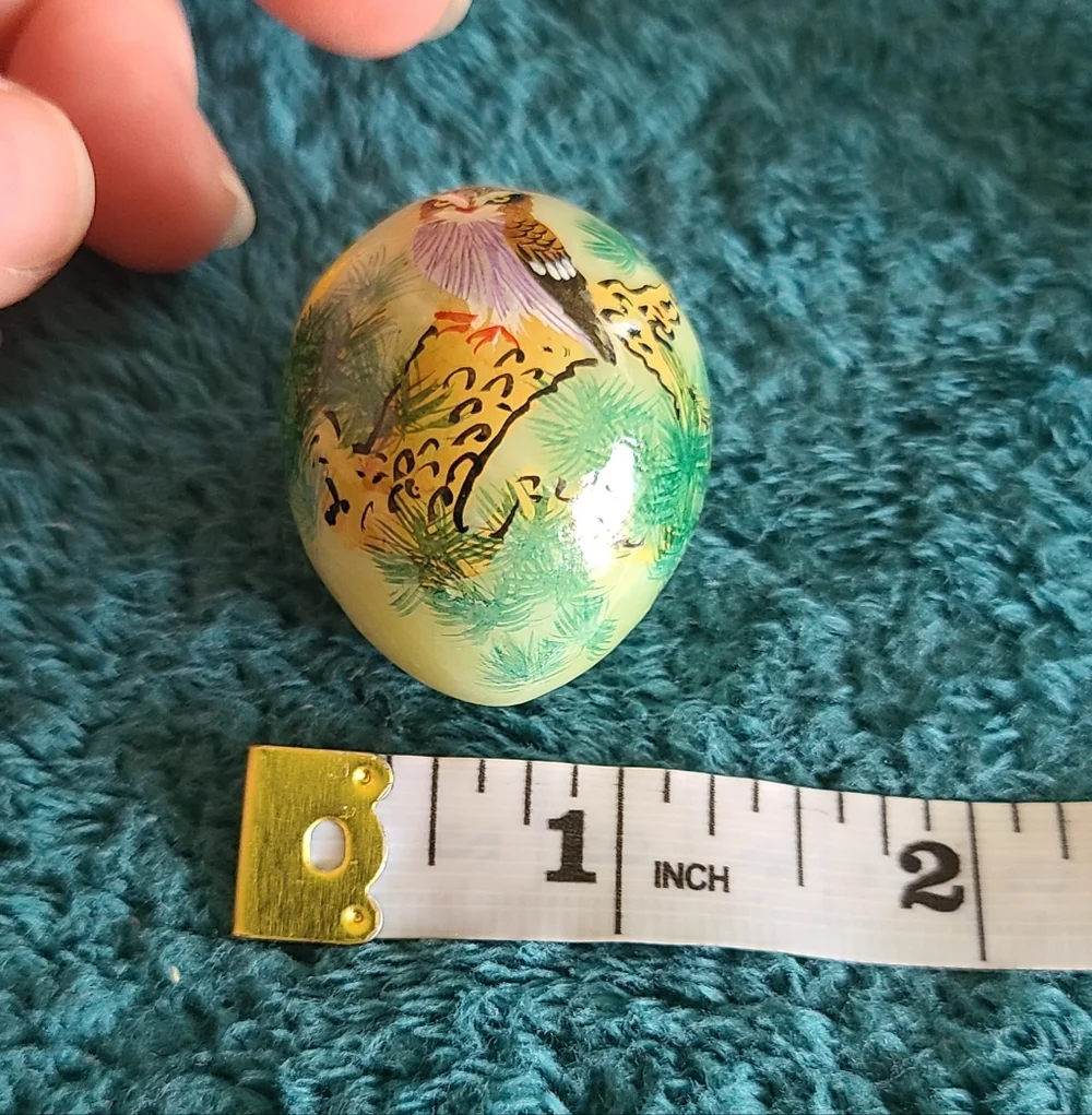 Jade Hand-Painted Owl Eggs - Picture 8 of 9